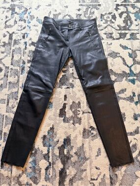 Vintage Sleek Escada Soft Leather Slim Pants
